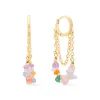 Kaleidoscope Beaded Gold Hoop Earrings sold by Wanderlust and Co