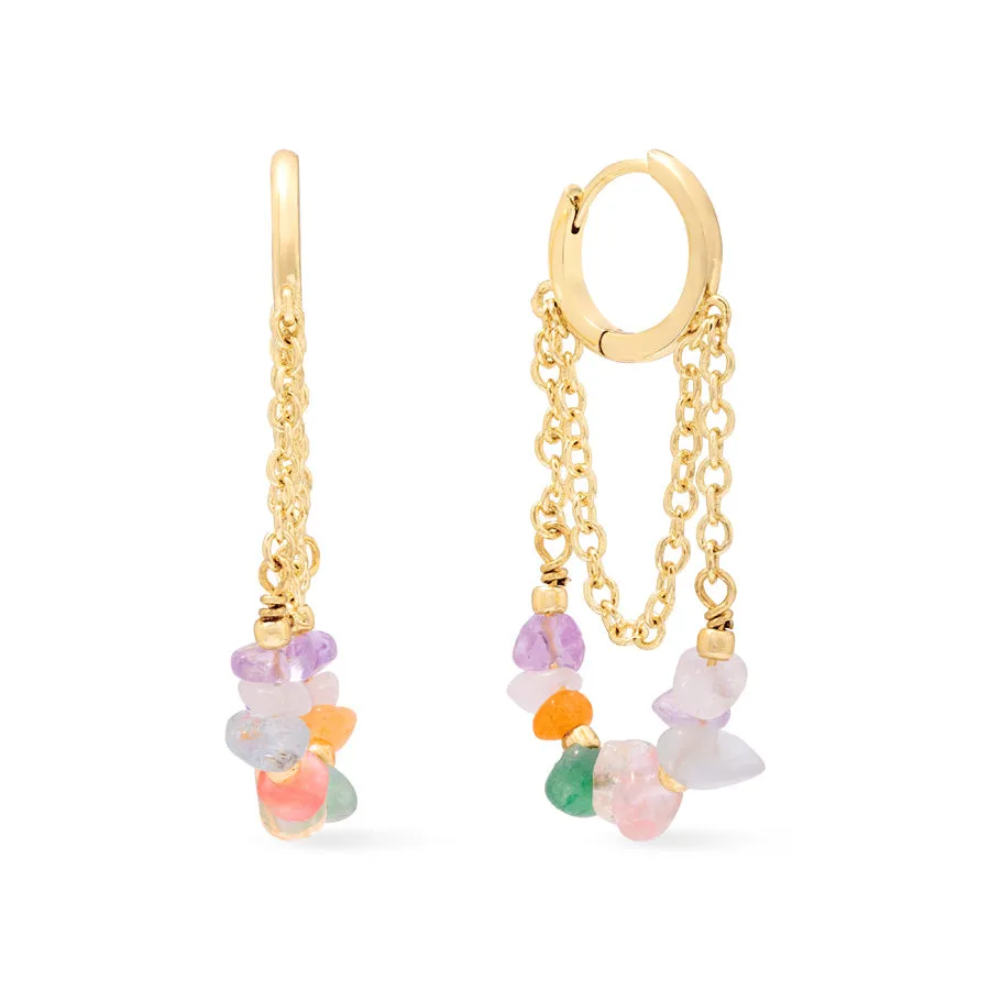 Kaleidoscope Beaded Gold Hoop Earrings sold by Wanderlust and Co product image thumbnail 4