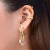 Kaleidoscope Beaded Gold Hoop Earrings sold by Wanderlust and Co