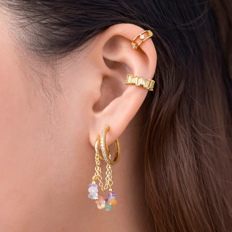 Kaleidoscope Beaded Gold Hoop Earrings sold by Wanderlust and Co product image thumbnail 2