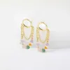 Kaleidoscope Beaded Gold Hoop Earrings sold by Wanderlust and Co