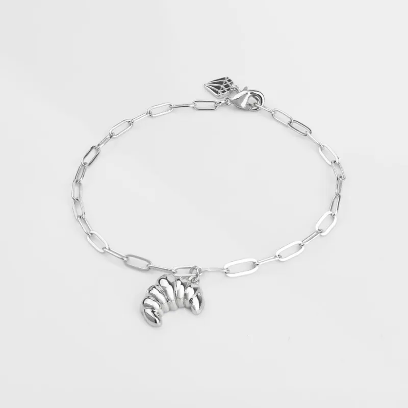 Croissant Silver Bracelet sold by Wanderlust and Co