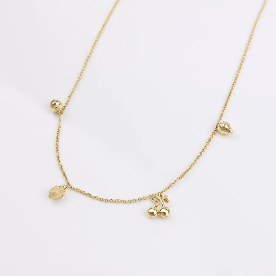Fruit Party Charms Gold Necklace sold by Wanderlust and Co