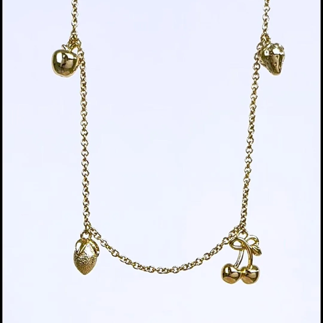 Fruit Party Charms Gold Necklace sold by Wanderlust and Co product image thumbnail 3