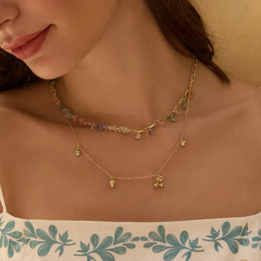 Fruit Party Charms Gold Necklace sold by Wanderlust and Co product image thumbnail 2