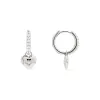 Heart Charm Silver Huggie Earrings sold by Wanderlust and Co