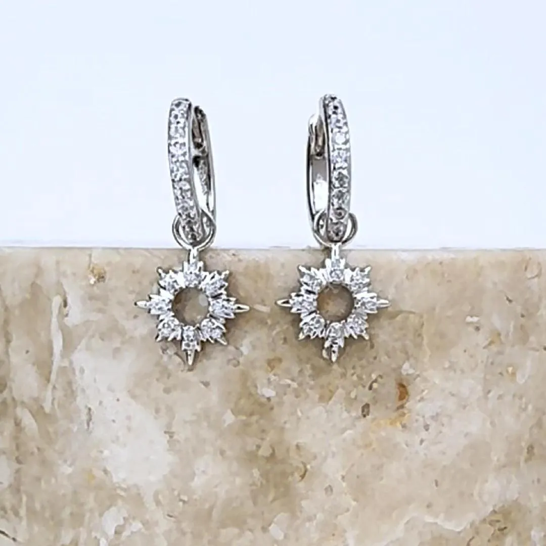 Sunseeker Charm Silver Huggie Earrings sold by Wanderlust and Co product image thumbnail 3