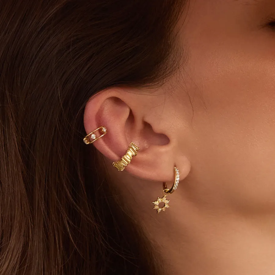 Sunseeker Charm Gold Huggie Earrings sold by Wanderlust and Co product image thumbnail 2