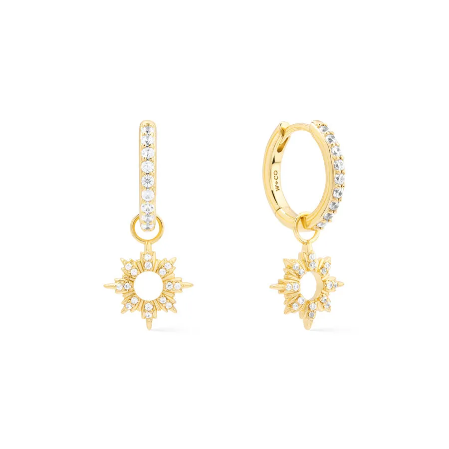 Sunseeker Charm Gold Huggie Earrings sold by Wanderlust and Co product image thumbnail 4