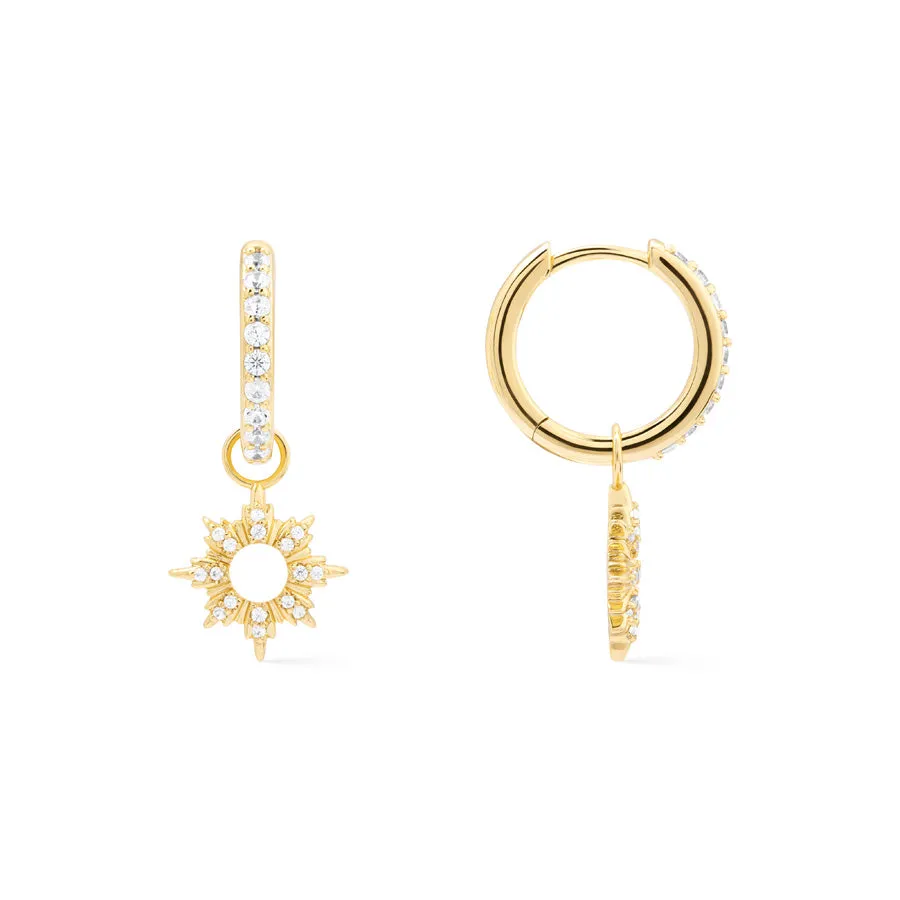 Sunseeker Charm Gold Huggie Earrings sold by Wanderlust and Co product image thumbnail 5