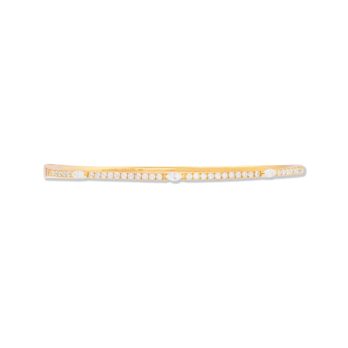Marquise Pave 14K Gold Vermeil Tennis Bangle sold by Wanderlust and Co product image thumbnail 3