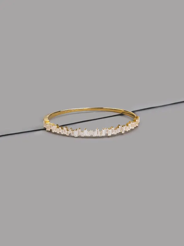 Jagged Baguette 14K Gold Vermeil Bangle sold by Wanderlust and Co