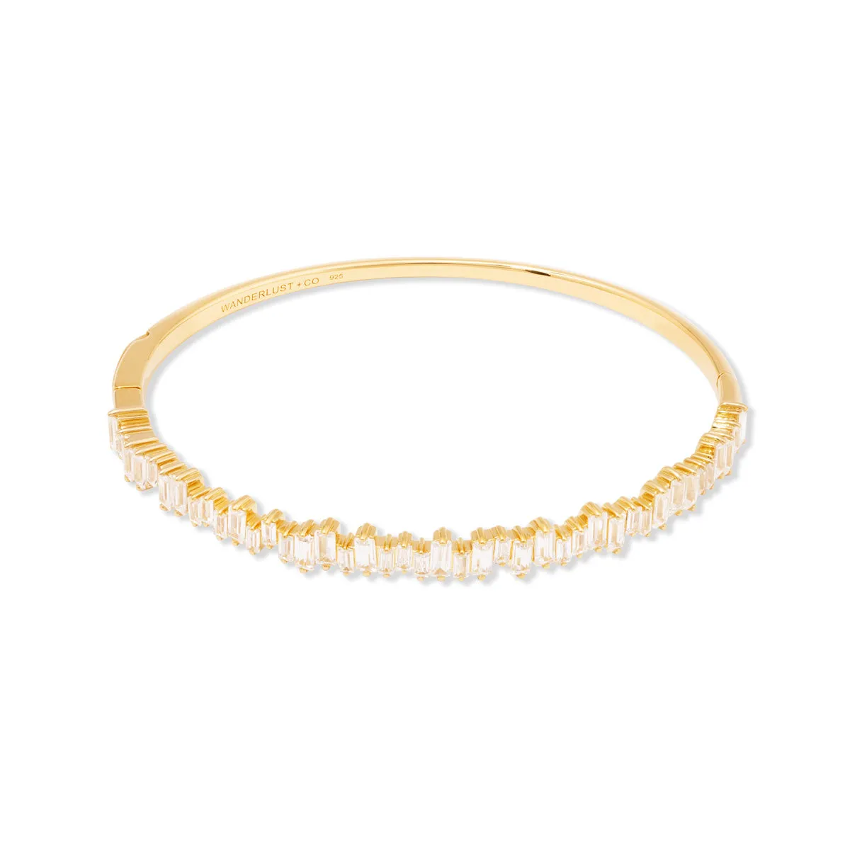 Jagged Baguette 14K Gold Vermeil Bangle sold by Wanderlust and Co product image thumbnail 4