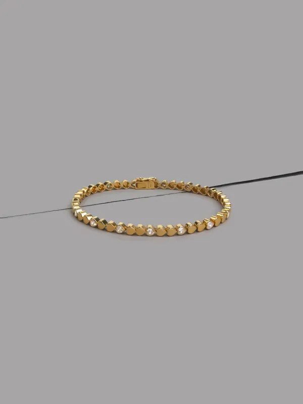 Multi Hearts 14K Gold Vermeil Bracelet sold by Wanderlust and Co