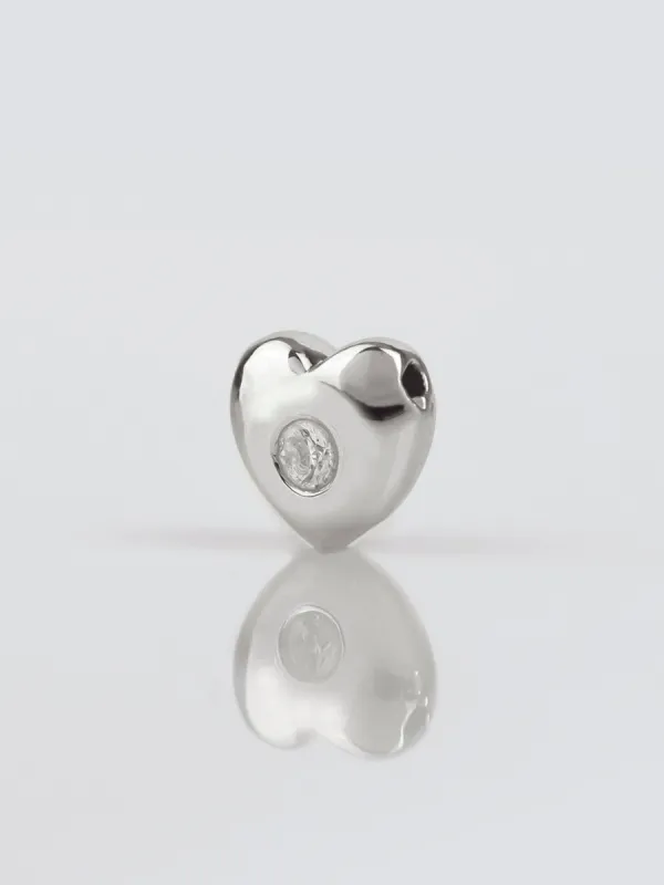 Petite Birthstone Heart Bubble Silver Charm sold by Wanderlust and Co