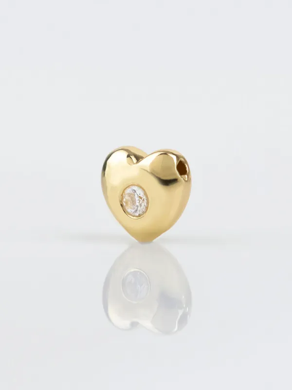 Petite Birthstone Heart Bubble Gold Charm sold by Wanderlust and Co
