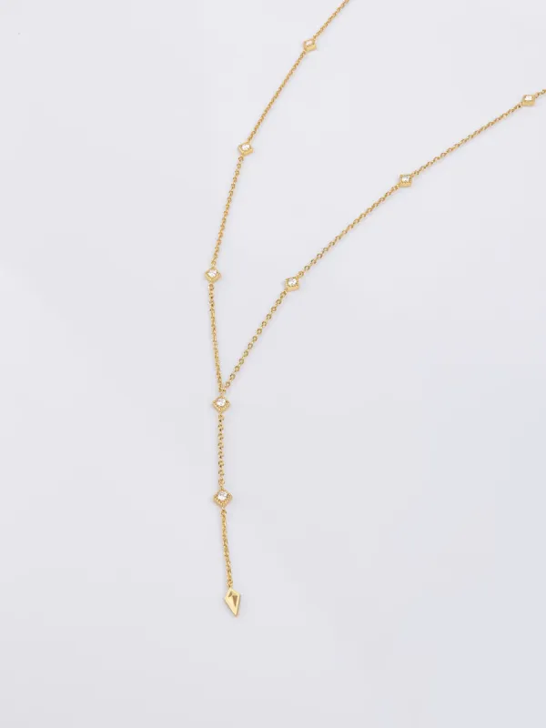 Arya Lariat Gold Necklace sold by Wanderlust and Co