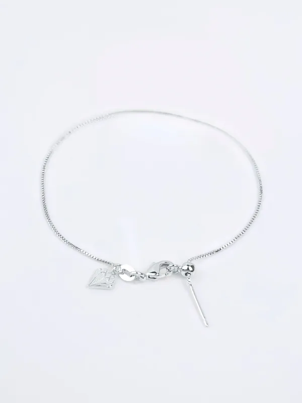 Silver Sliding Box Chain Bracelet sold by Wanderlust and Co