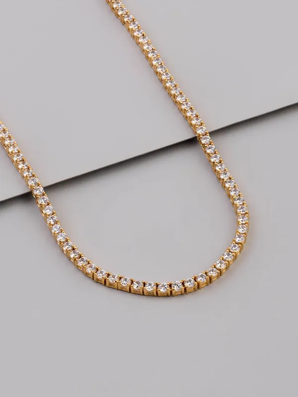 Pave 14K Gold Vermeil Tennis Necklace sold by Wanderlust and Co