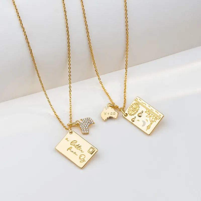 A Letter From Oz Gold Necklace sold by Wanderlust and Co