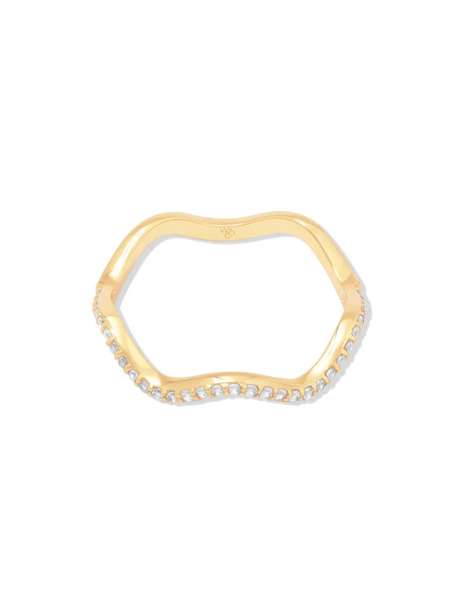 Scallop Petite Pave Gold Ring sold by Wanderlust and Co product image thumbnail 5