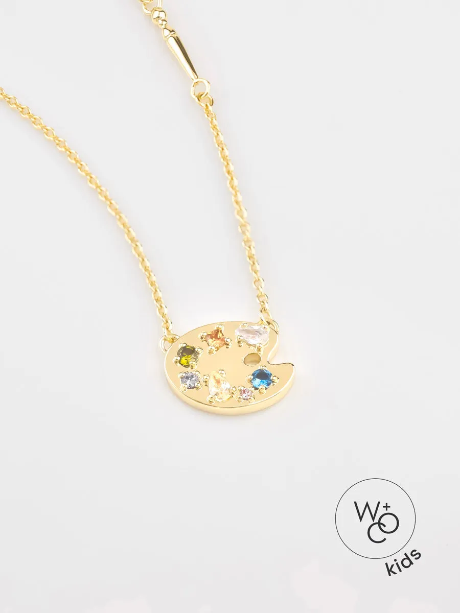 Art Palette Gold Necklace sold by Wanderlust and Co