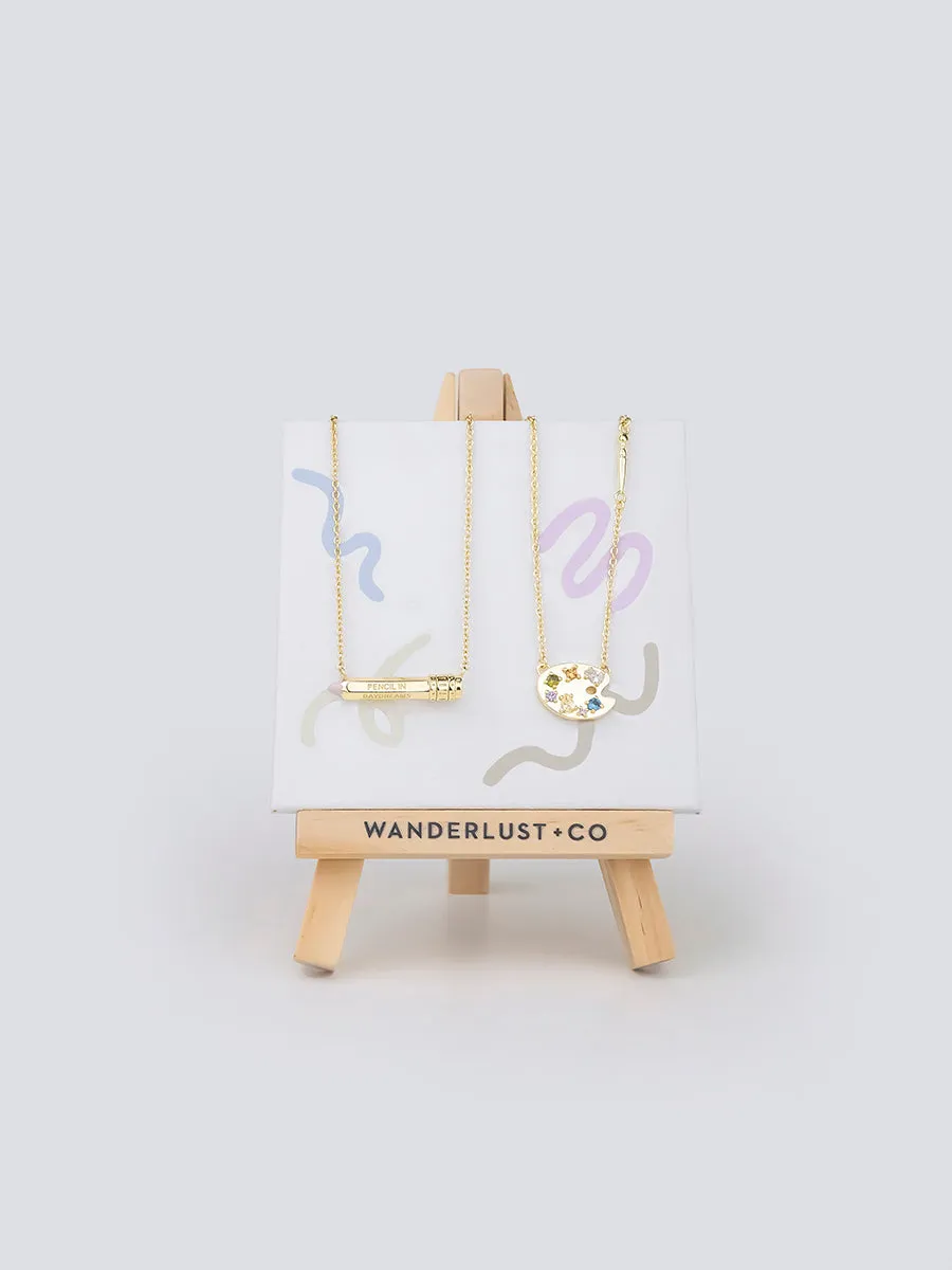 Art Palette Gold Necklace sold by Wanderlust and Co product image thumbnail 4