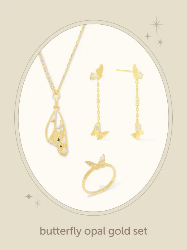 Butterfly Opal Gold Set sold by Wanderlust and Co