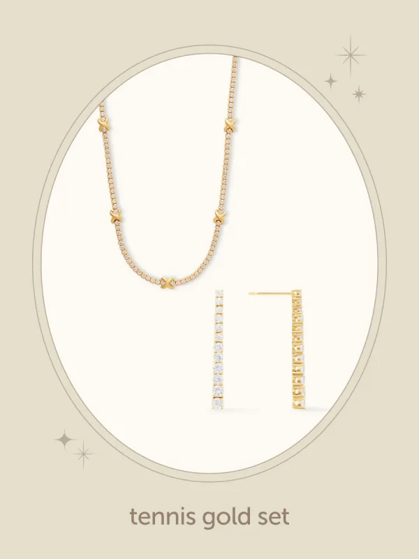Tennis Gold Set sold by Wanderlust and Co
