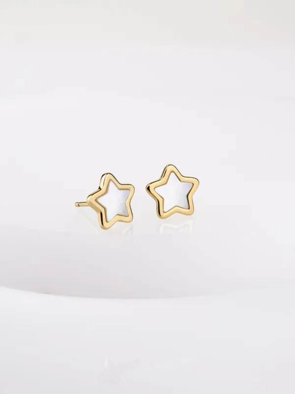 Star Pearl & Gold Stud Earrings sold by Wanderlust and Co
