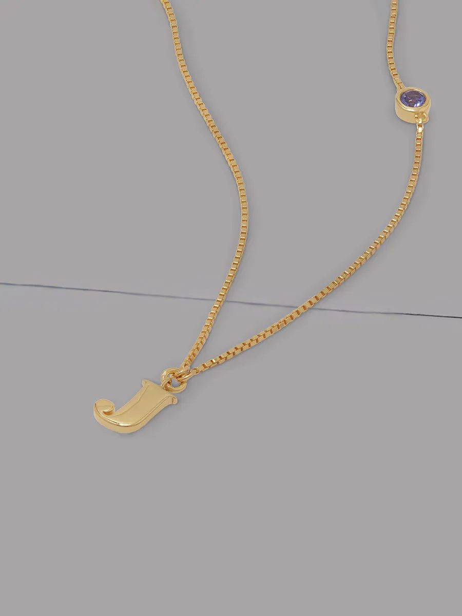 14K Gold Vermeil Bezel Initial Necklace With Classic Box Chain sold by Wanderlust and Co product image thumbnail 4