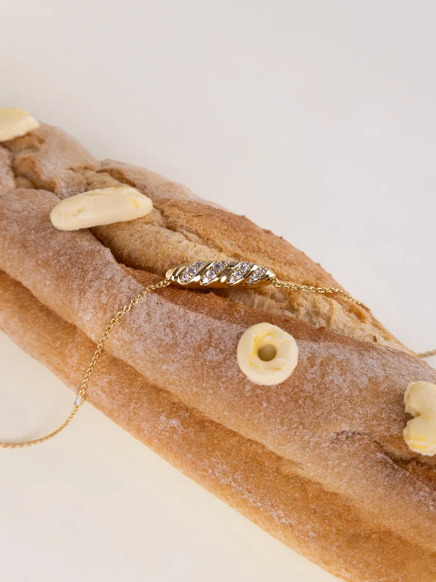 Baguette Pave Gold Necklace sold by Wanderlust and Co product image thumbnail 3