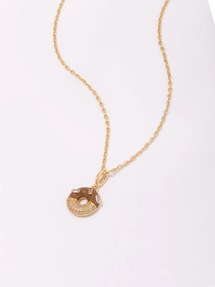 Donut Coffee Glazed Gold Necklace sold by Wanderlust and Co product image thumbnail 4