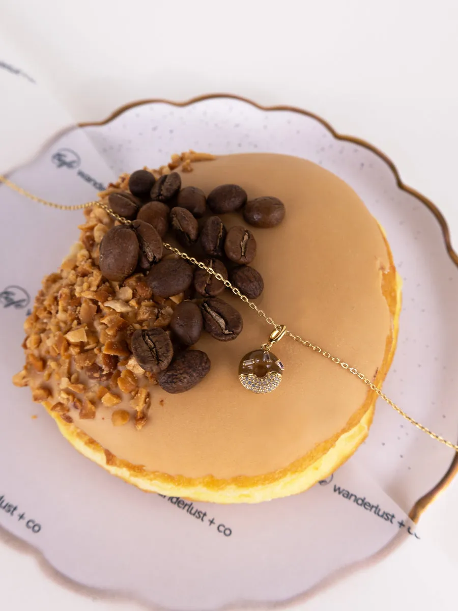 Donut Coffee Glazed Gold Necklace sold by Wanderlust and Co product image thumbnail 3