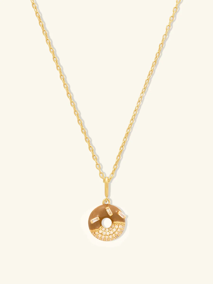 Donut Coffee Glazed Gold Necklace sold by Wanderlust and Co
