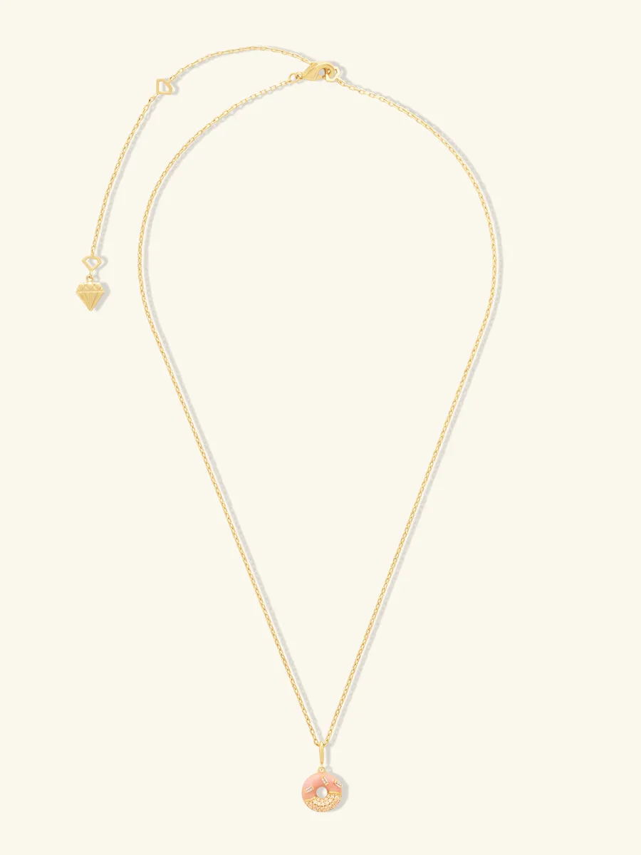 Donut Strawberry Glazed Gold Necklace sold by Wanderlust and Co product image thumbnail 5