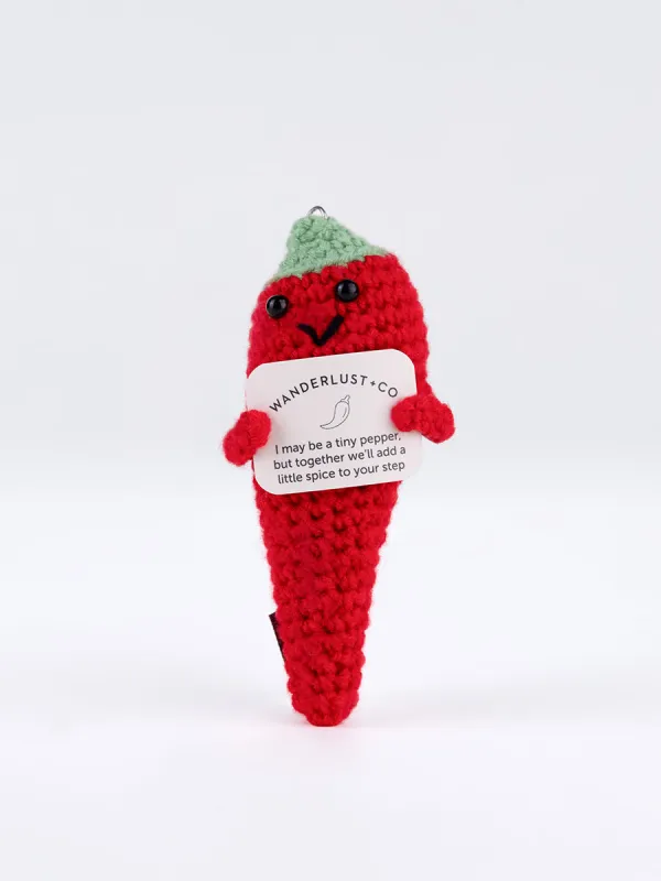 W+Co Chilli Crochet Bag Charm sold by Wanderlust and Co