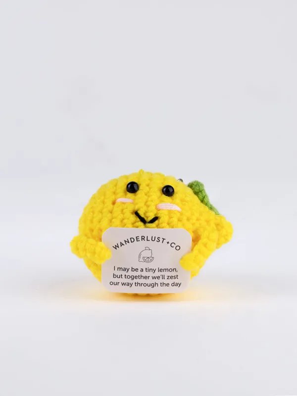 W+Co Lemon Crochet Bag Charm sold by Wanderlust and Co