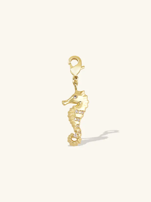 Seahorse Gold Charm sold by Wanderlust and Co