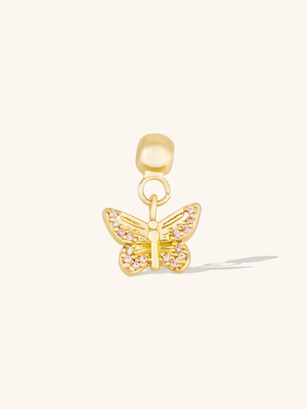 Butterfly Gold Drop Charm sold by Wanderlust and Co