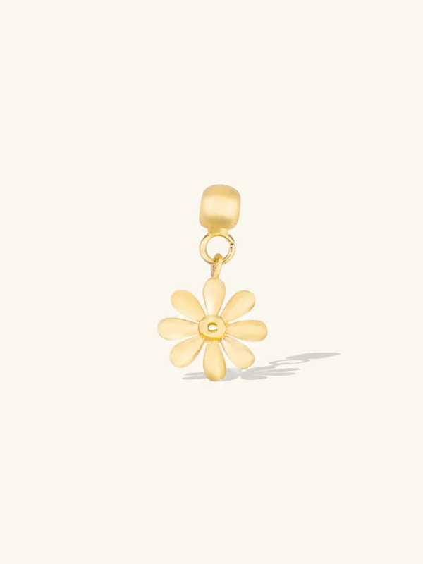 Daisy Gold Drop Charm made by Wanderlust and Co