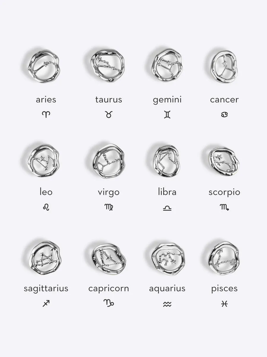 Zodiac Constellation Silver Charm sold by Wanderlust and Co product image thumbnail 5