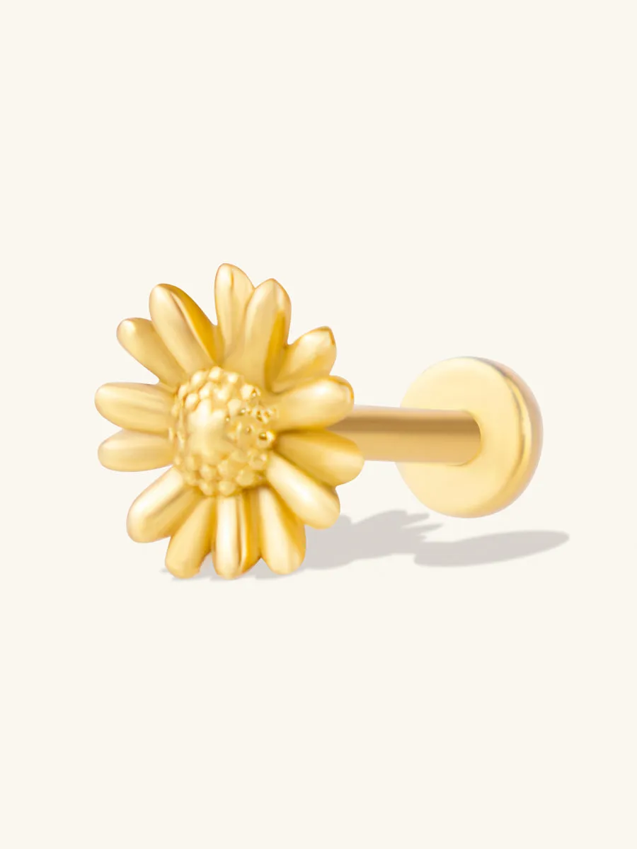 Daisy Gold Flat Back Earring sold by Wanderlust and Co