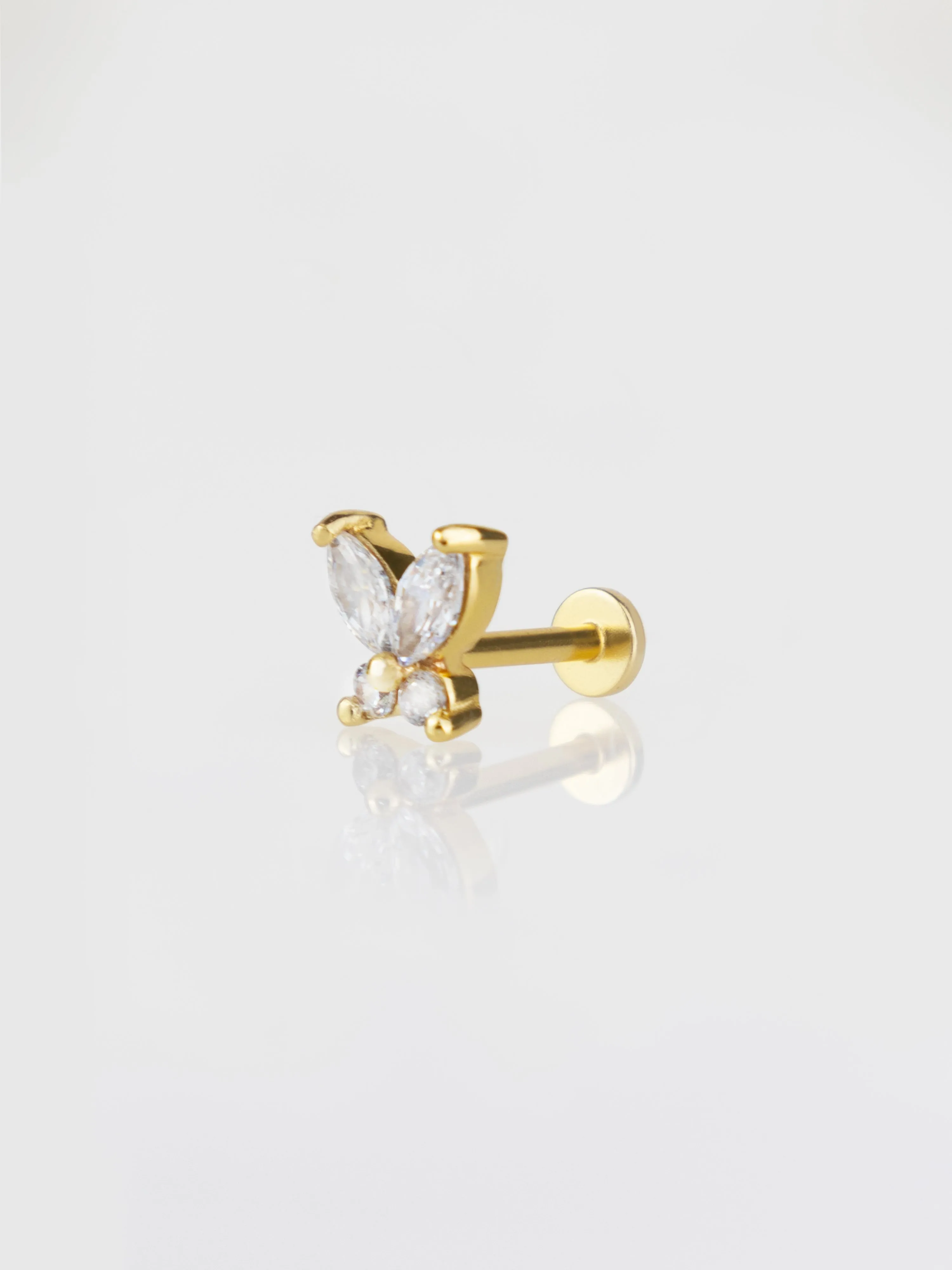 Flutter Diamante Gold Flat Back Earring sold by Wanderlust and Co product image thumbnail 4