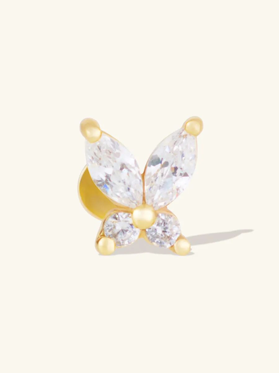 Flutter Diamante Gold Flat Back Earring sold by Wanderlust and Co product image thumbnail 5
