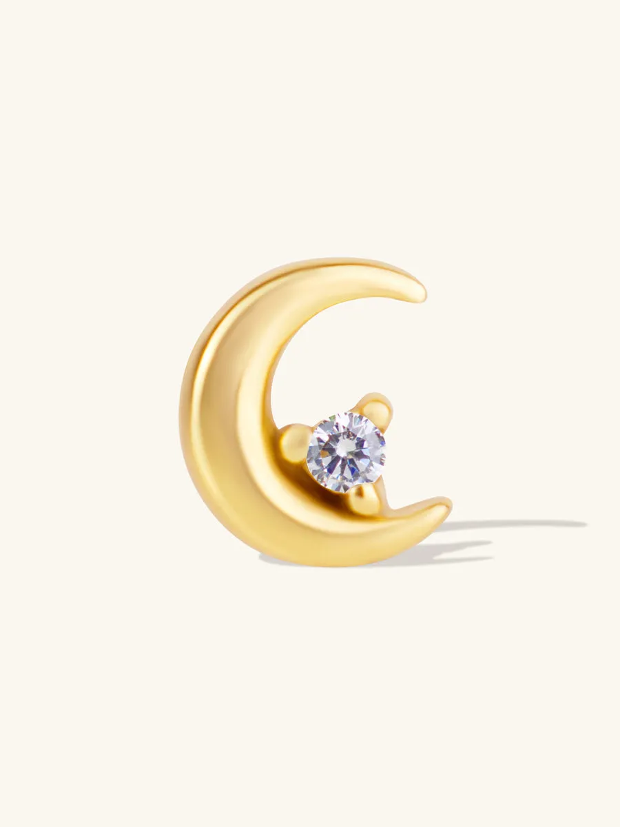 Crescent Diamante Gold Flat Back Earring sold by Wanderlust and Co product image thumbnail 5