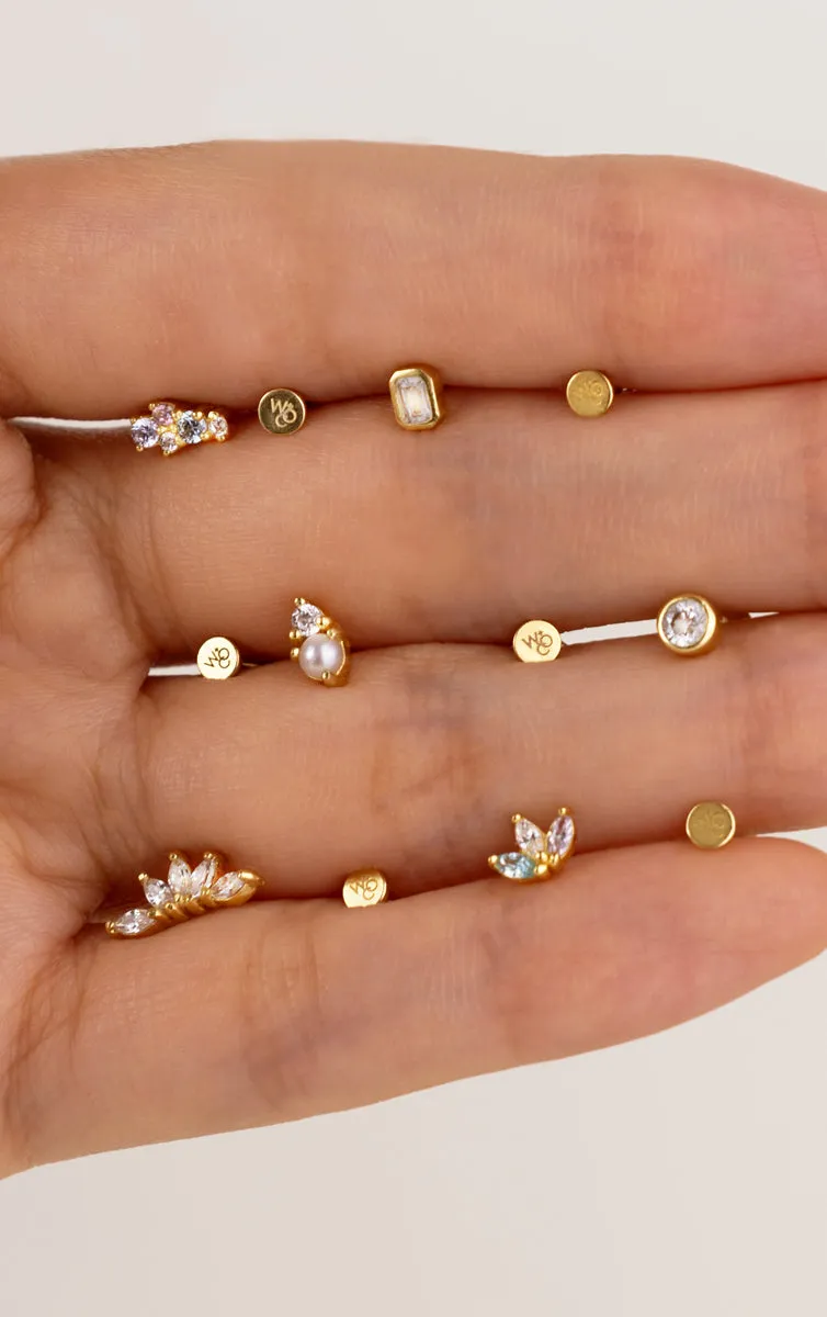 Trio Marquise Rainbow & Gold Flat Back Earring sold by Wanderlust and Co product image thumbnail 3