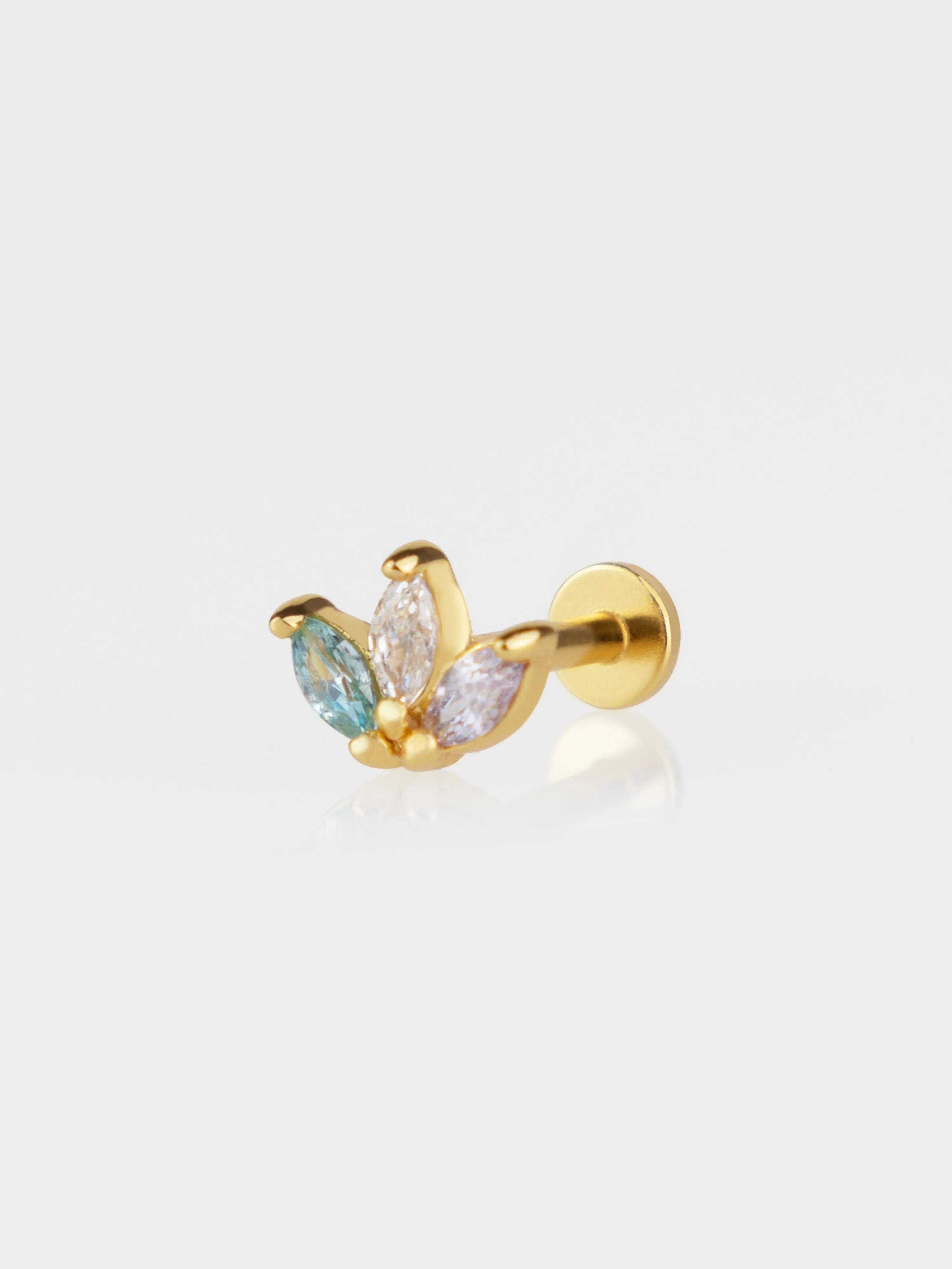 Trio Marquise Rainbow & Gold Flat Back Earring sold by Wanderlust and Co product image thumbnail 4