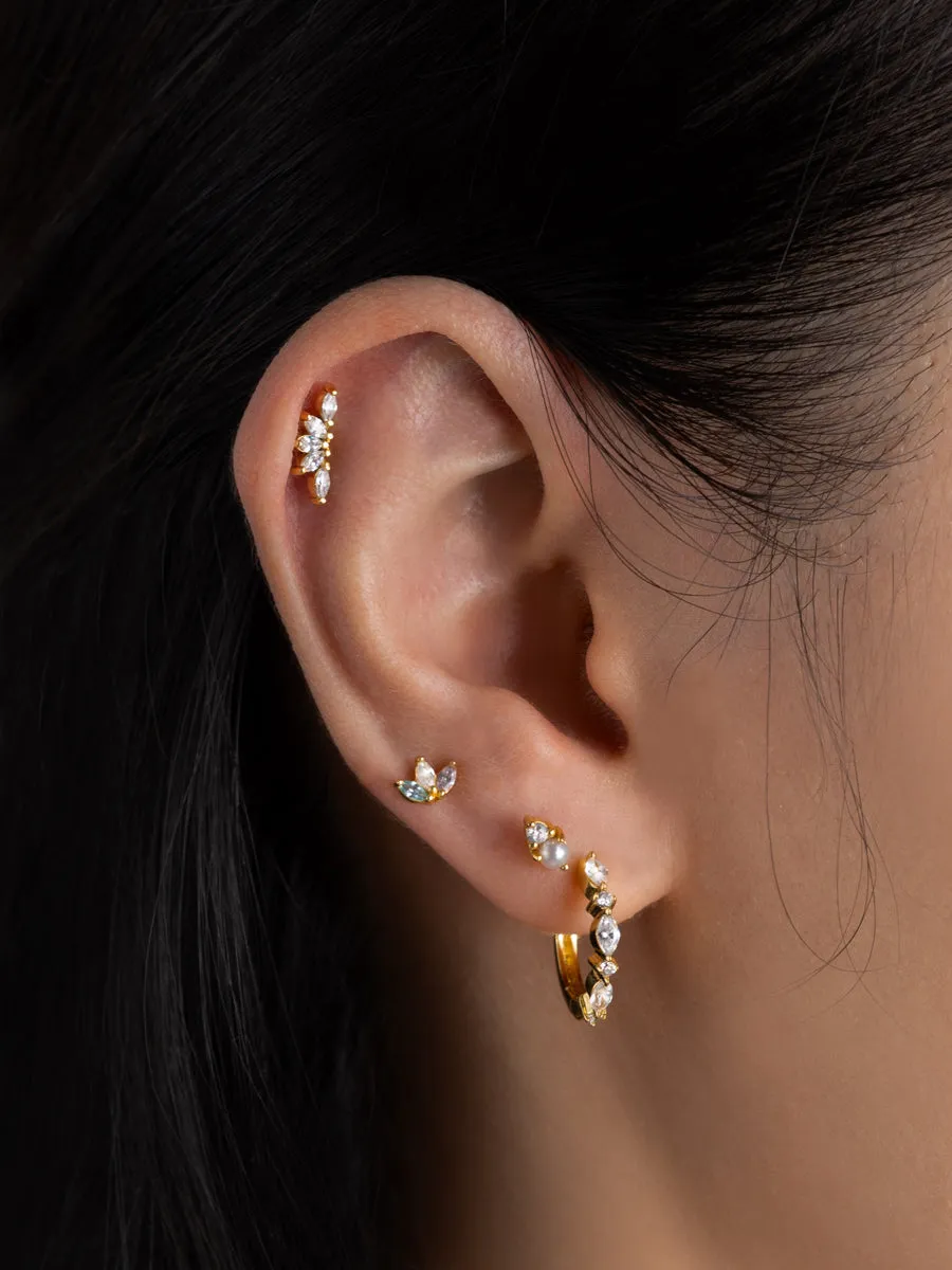 Trio Marquise Rainbow & Gold Flat Back Earring sold by Wanderlust and Co product image thumbnail 2