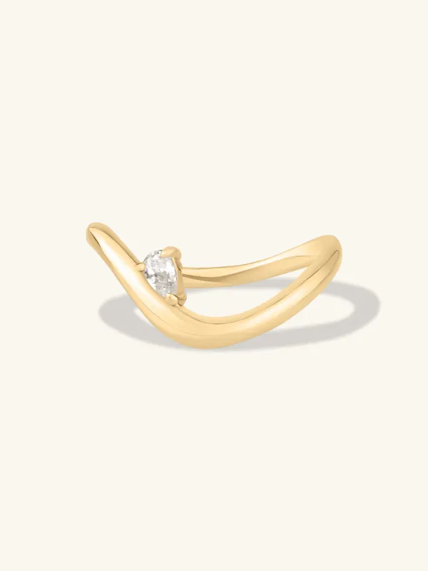Flow Diamante 14K Gold Vermeil Ring sold by Wanderlust and Co